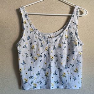 Cute Floral Crop Tank